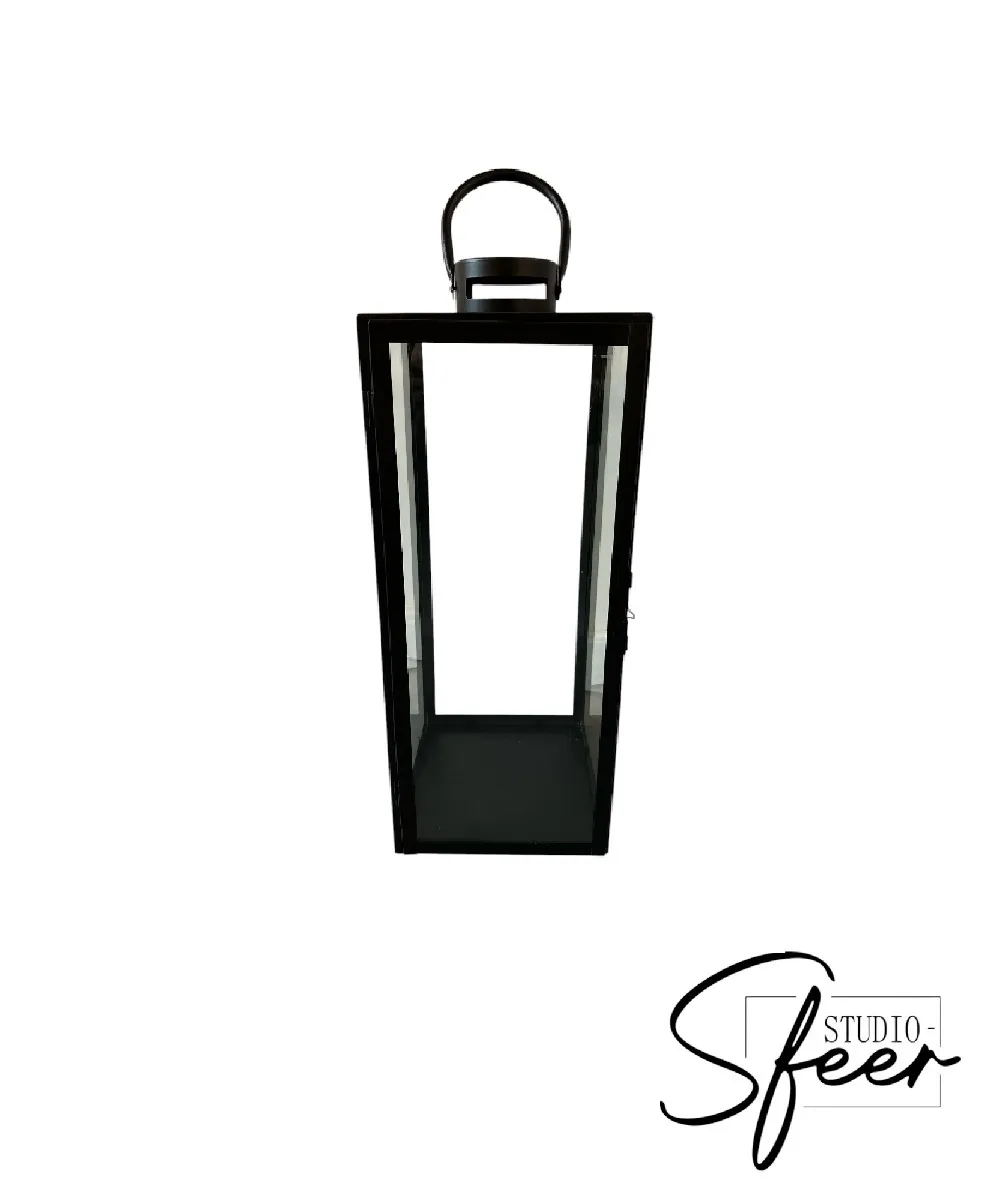Lantaarn - zwart metaal