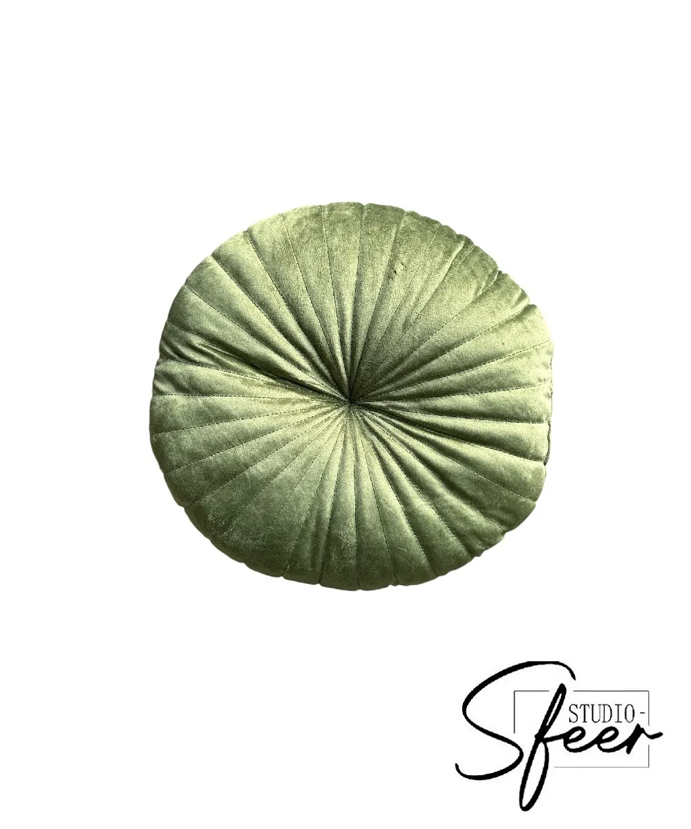 Kussen - rond velvet green