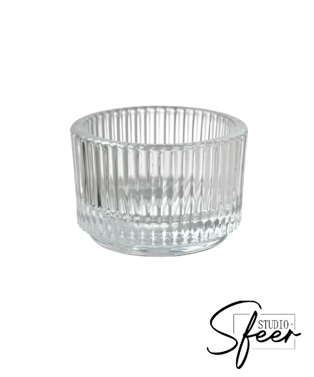 Kaars - theelichthouder transparant glas 