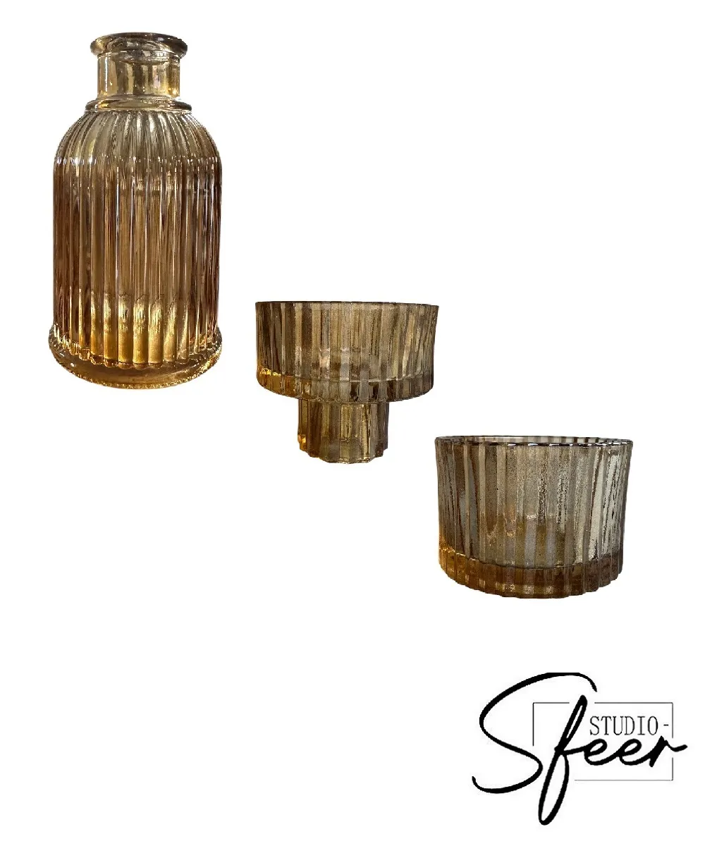 Vaas + 2 kaarshouders