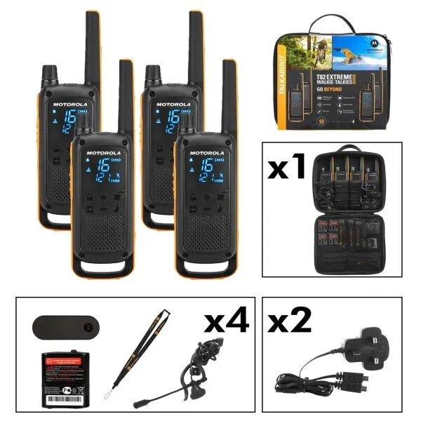 Kit 4 talkies-Walkies Motorola T82 Extreme