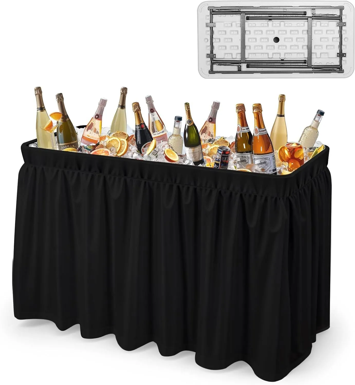 Fill N' Chill Table with Skirt - Black