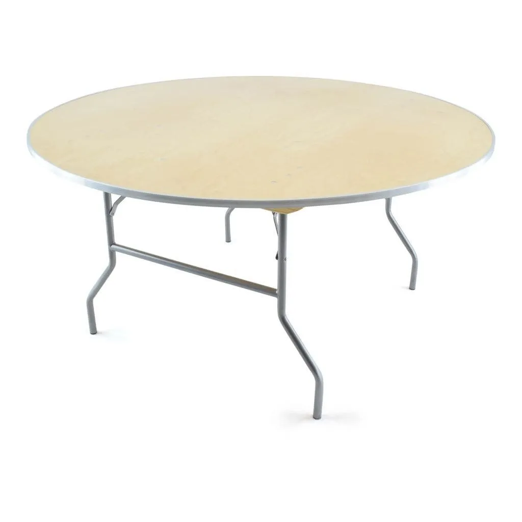 TitanPRO™ Heavy Duty Birchwood Folding Banquet Table - 60" Round