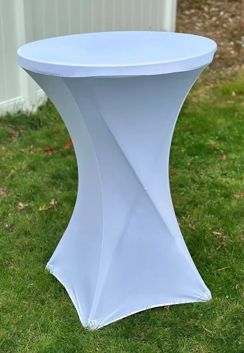White Spandex Linen Cover (for Cocktail Table)
