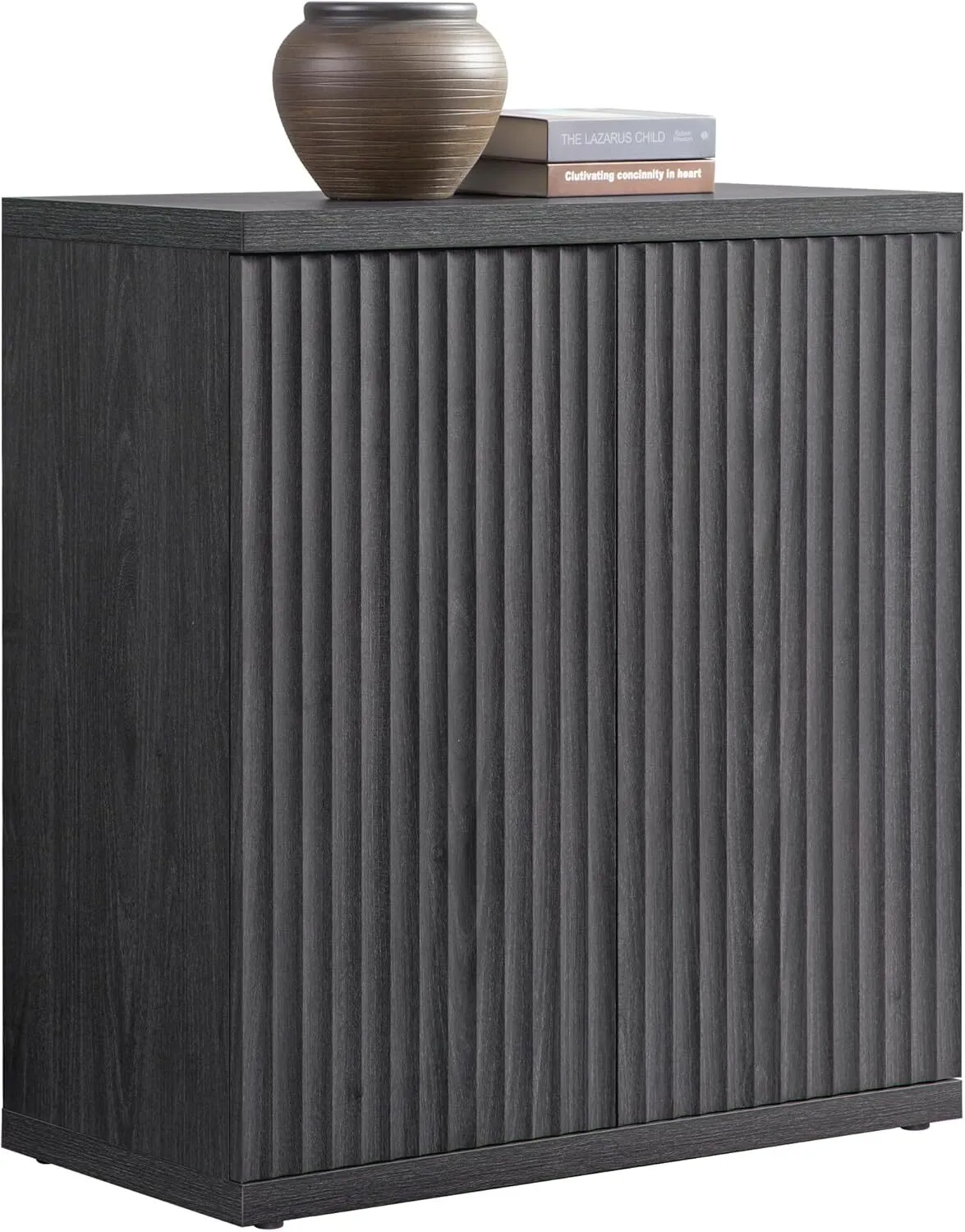 31" Charcoal Fluted Cabinet