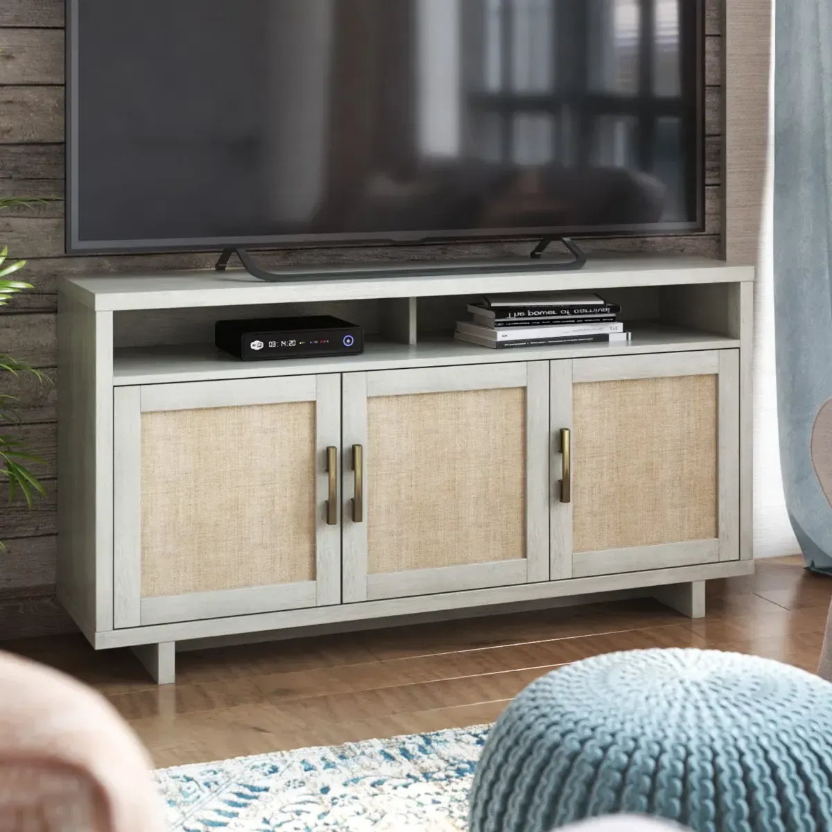 56" Gray Console Cabinet 
