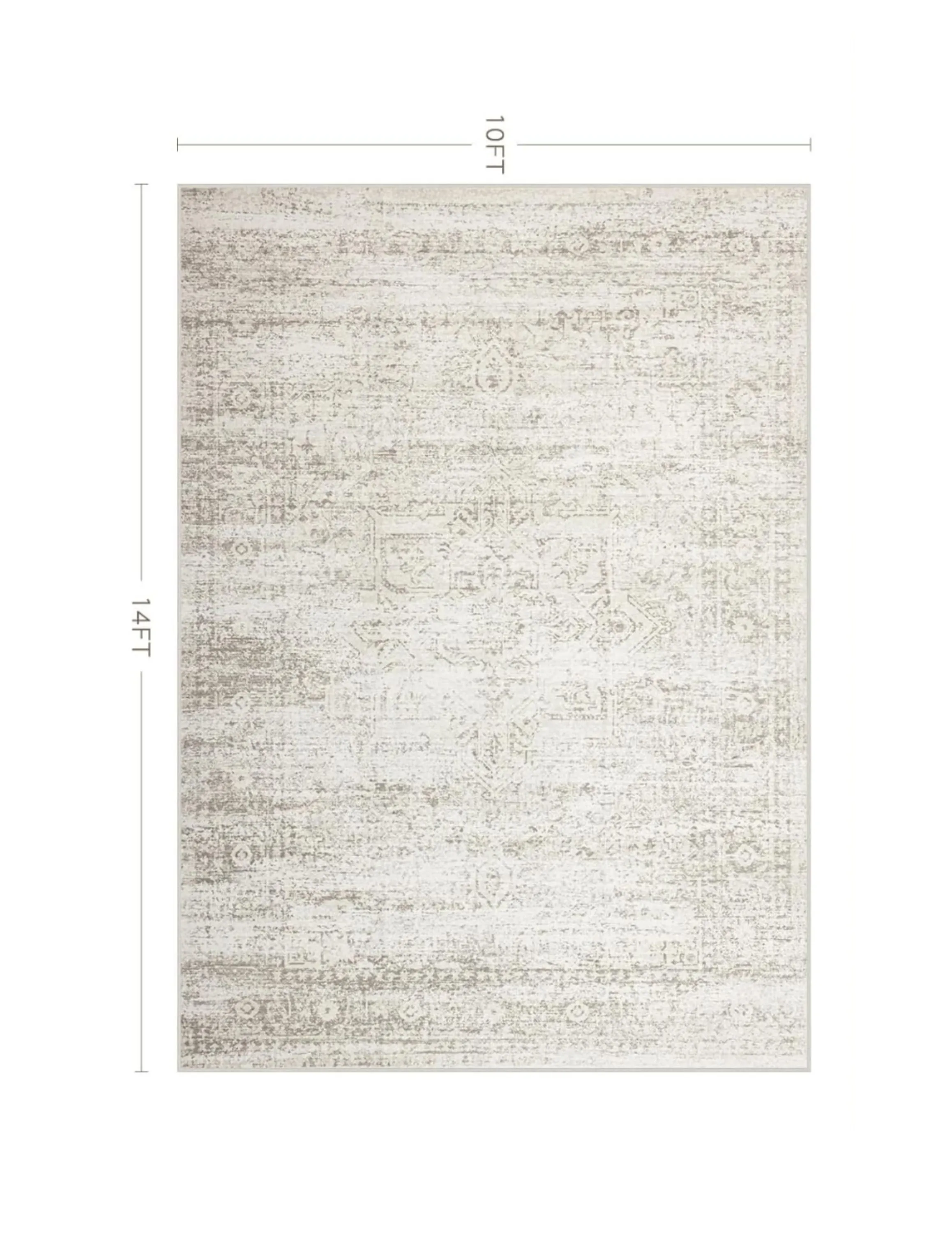 10x14 White & Silver Pattern Rug