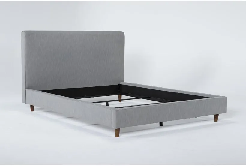 Gray Upholstered Bed - Queen