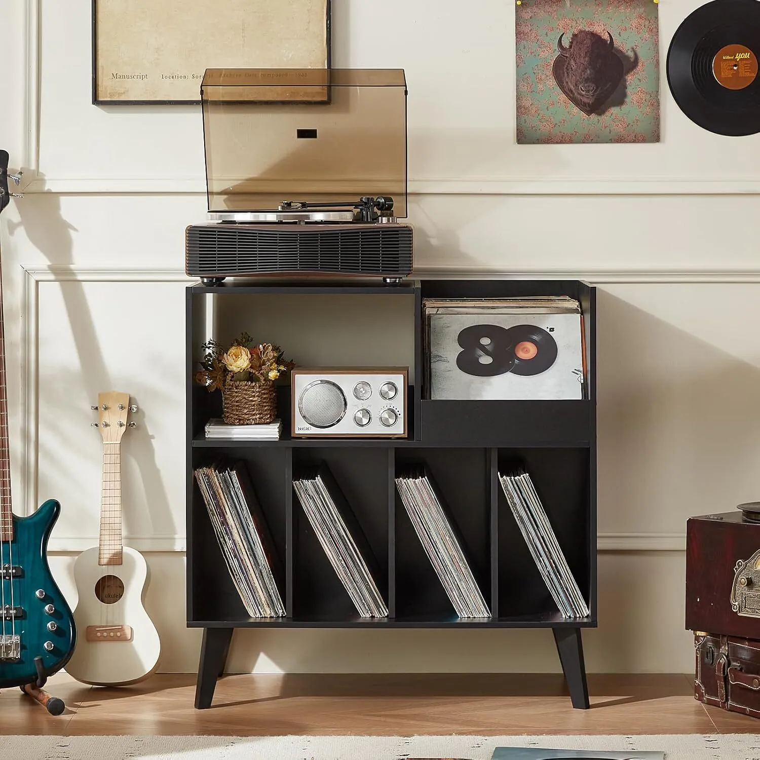 31" Record Stand with Record Player