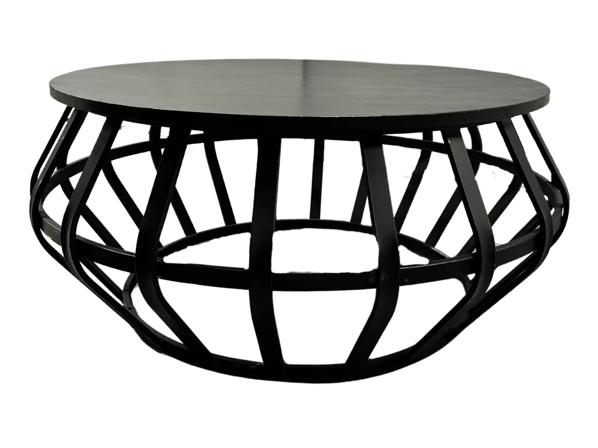 Black Round Cage Coffee Table
