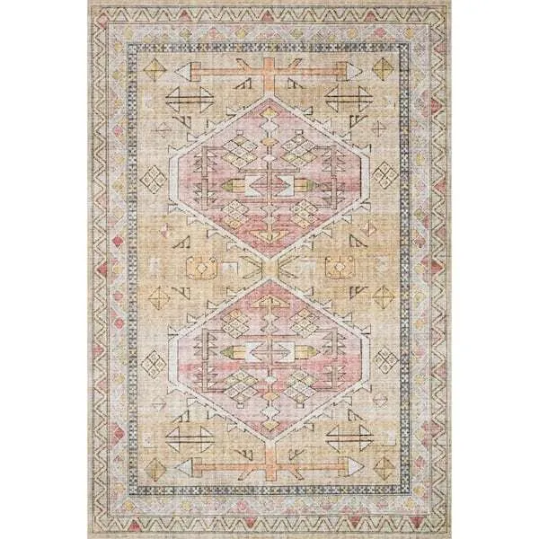 9x12 LOLOI II Skye Gold/Blush Rug