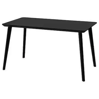 55" Black Wood Dining Table - Seats 4-6