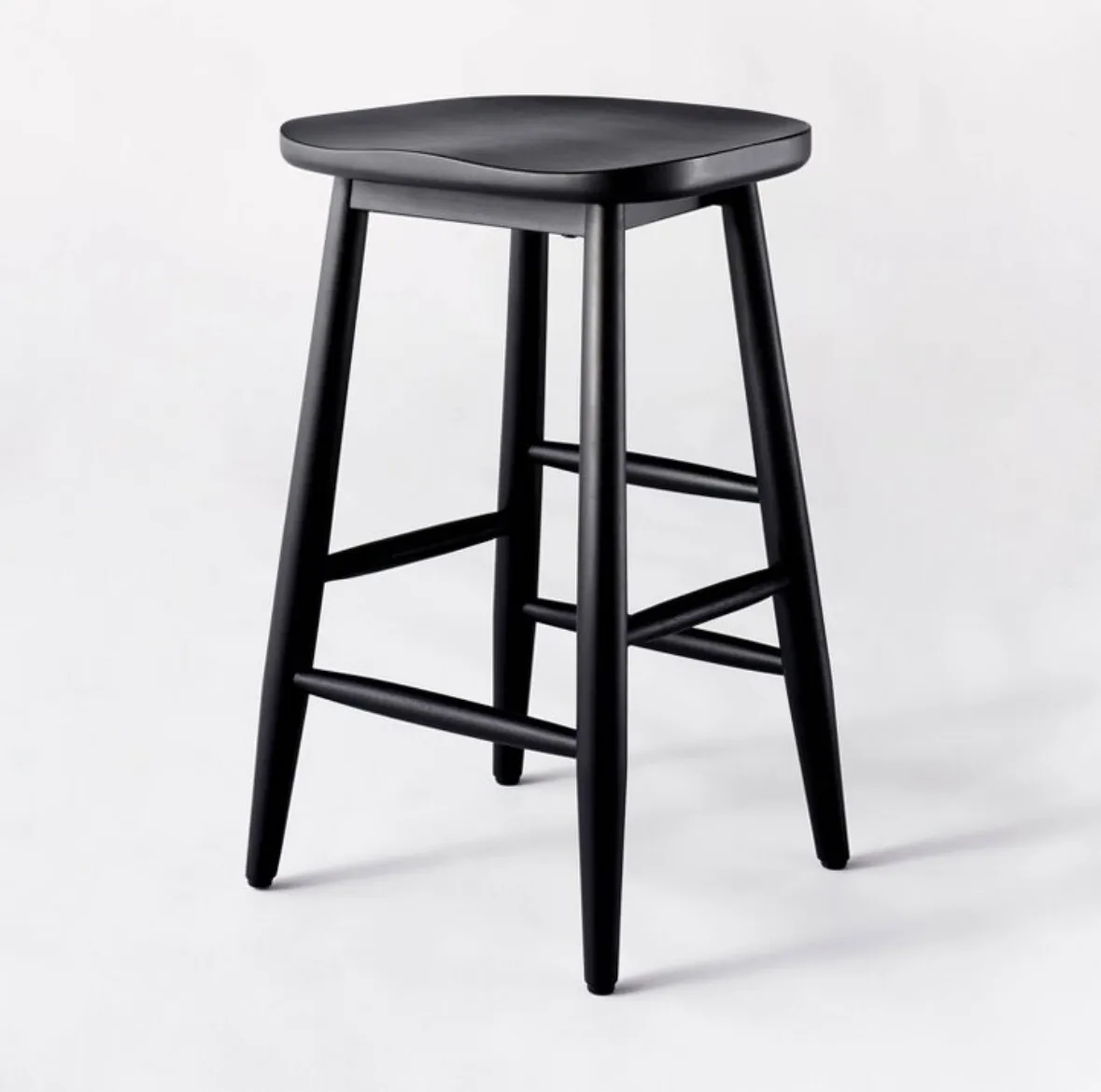 Black Backless Barstool - Counter Height