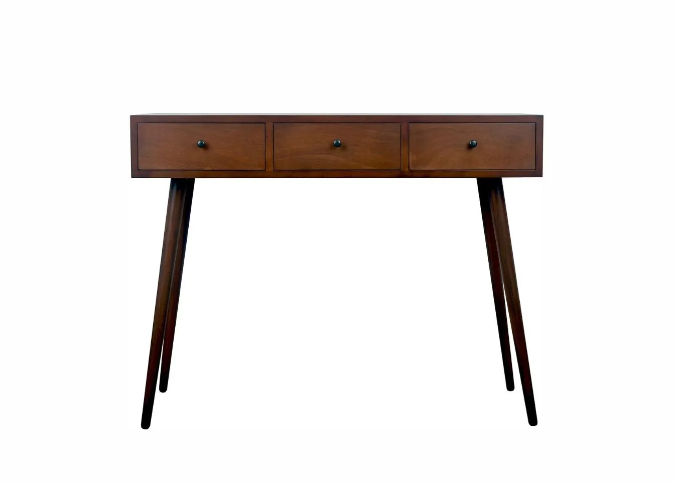 42" Dark Wood 3 Drawer Console Table