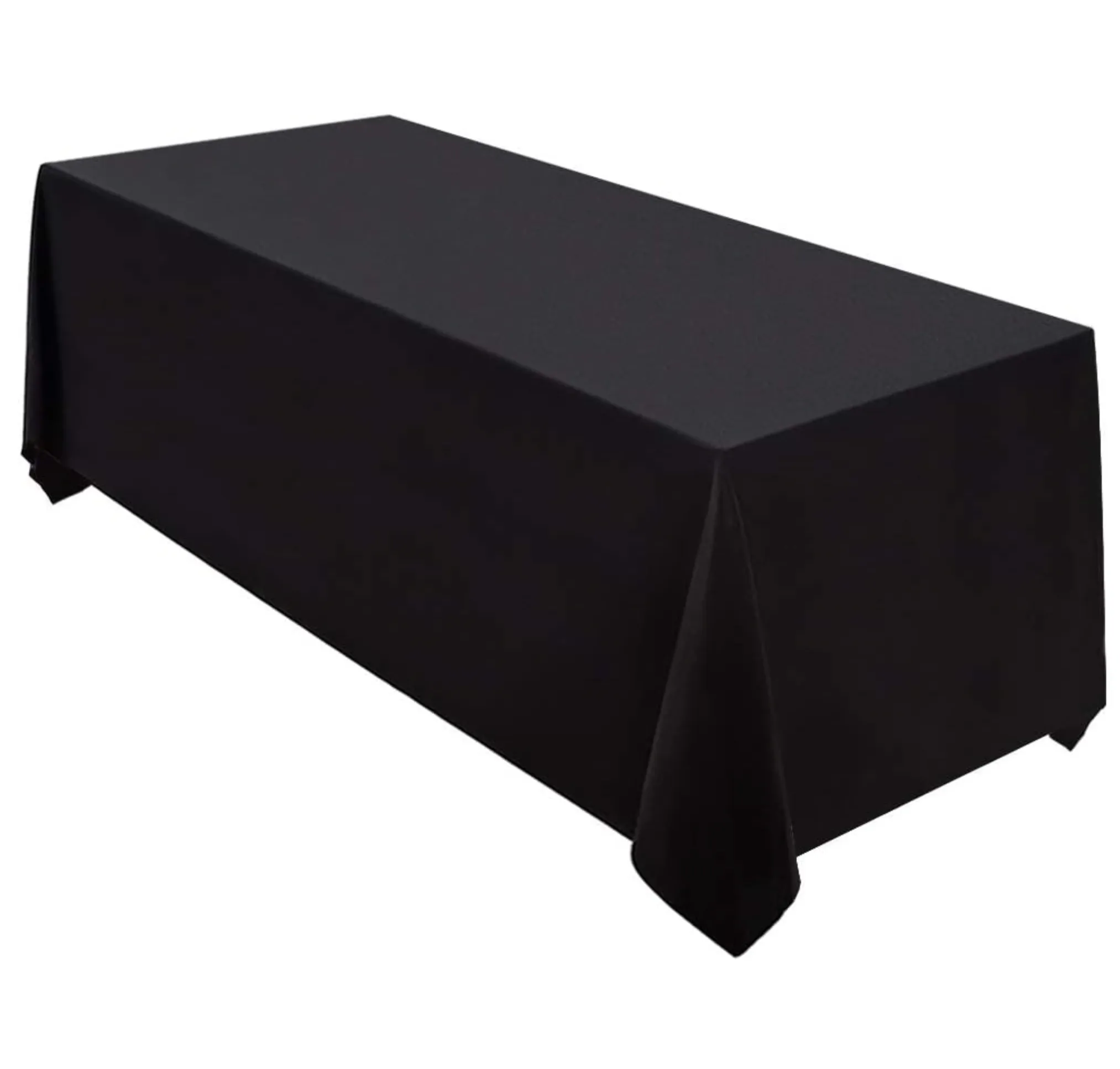 Black Floor-Length Tablecloth (90x156 Rectangle)