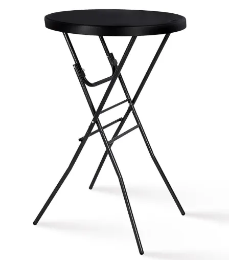 Black High Top Bar Table 28"
