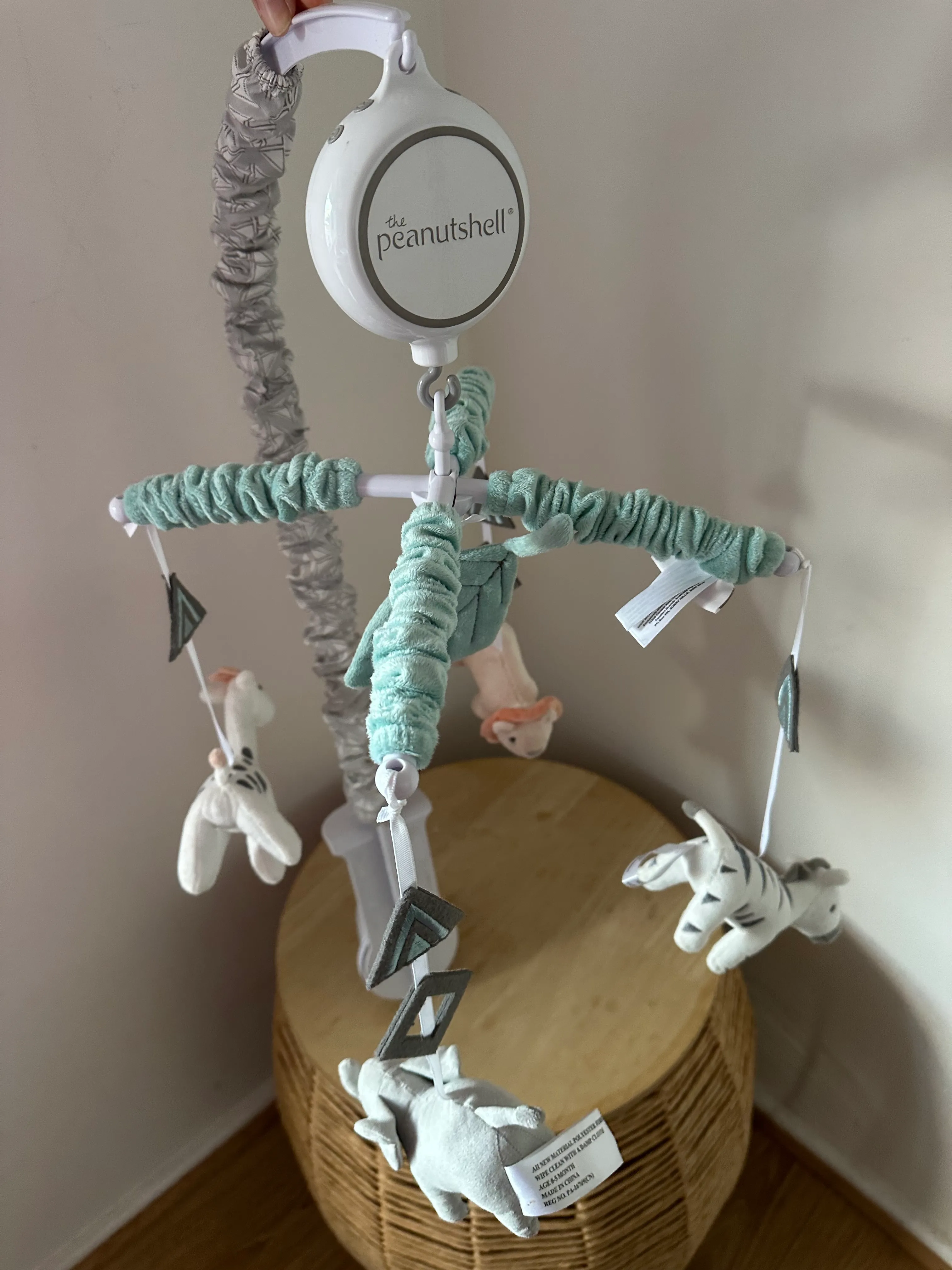 The Peanutshell Jungle Animals Musical Baby Mobile