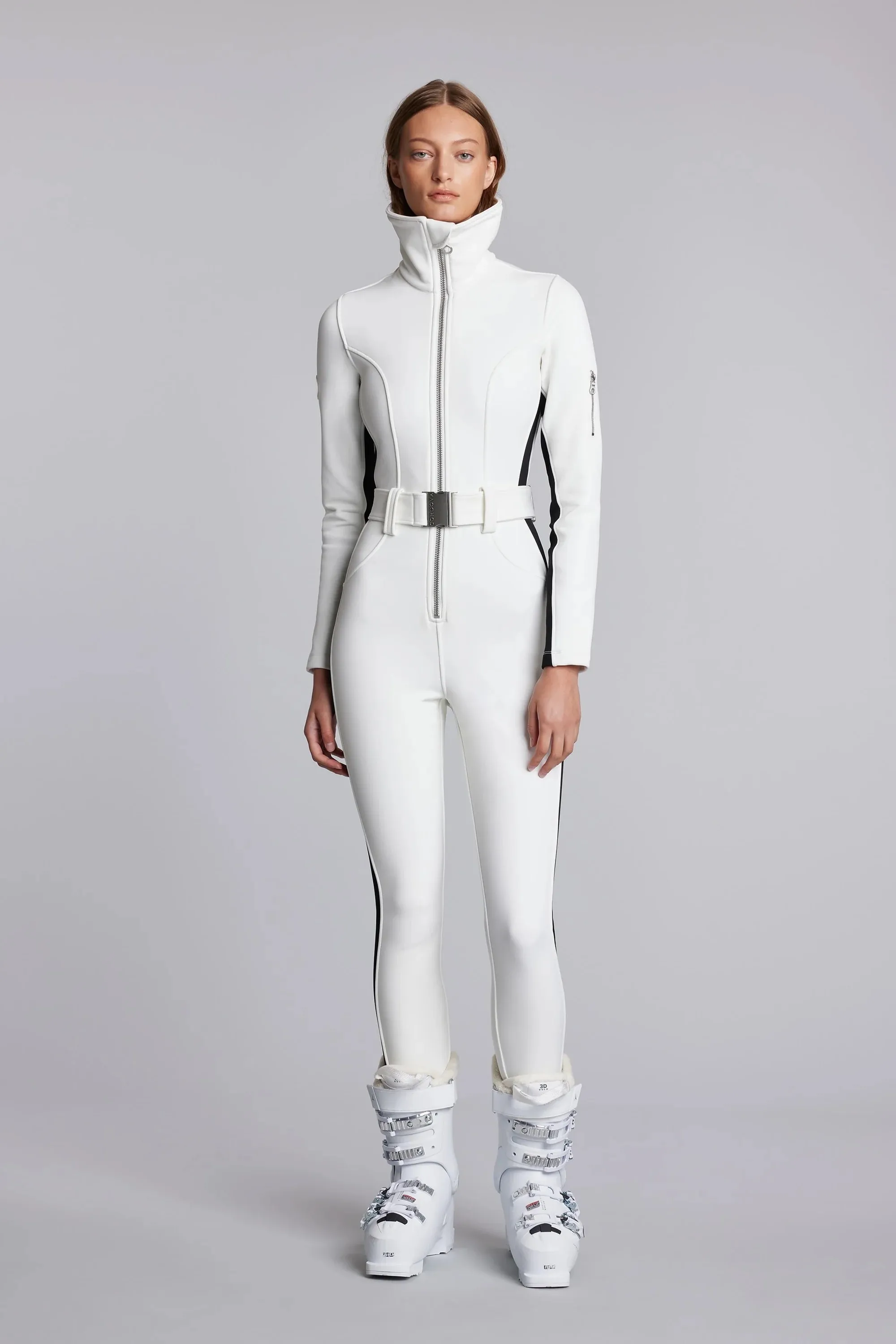 CORDOVA <br> Striped Ski Suit WHITE Size 6 <br> $2850