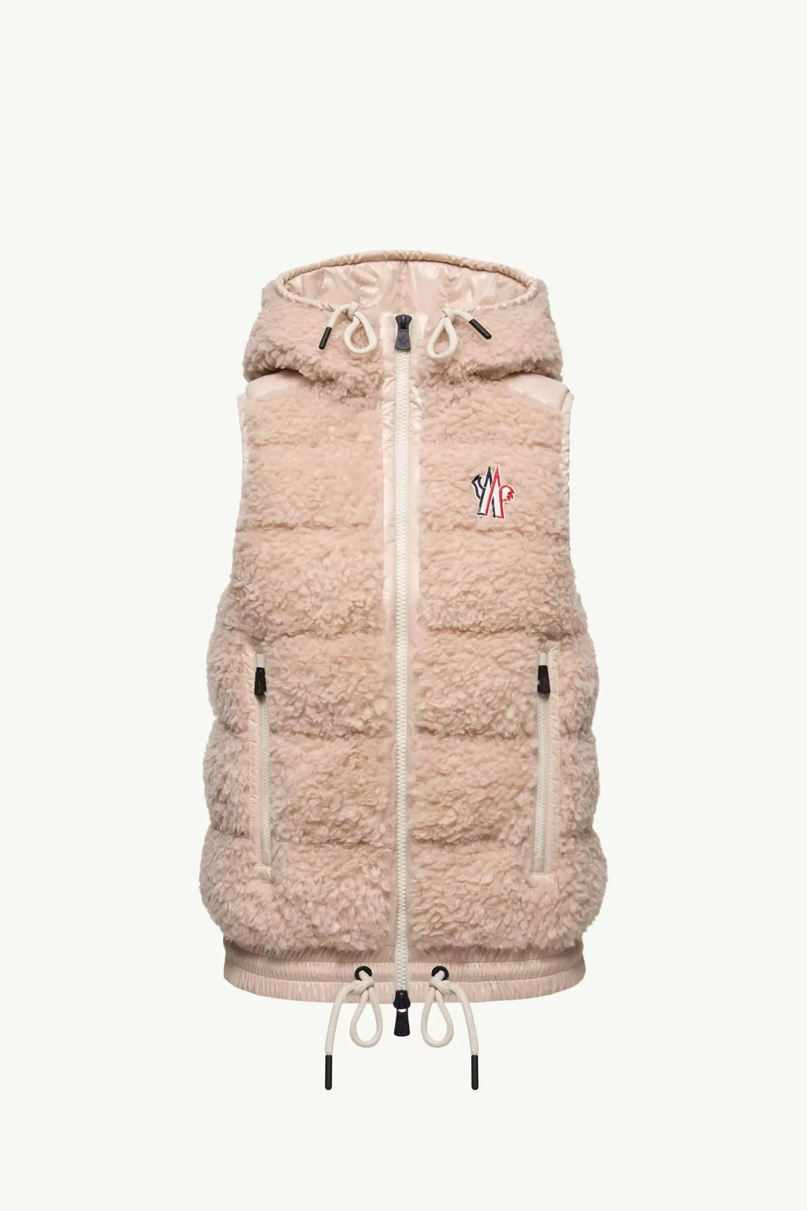 MONCLER Grenoble Teddy Padded Gilet Pink <br> Size 2 (M) <br> RRP $1600