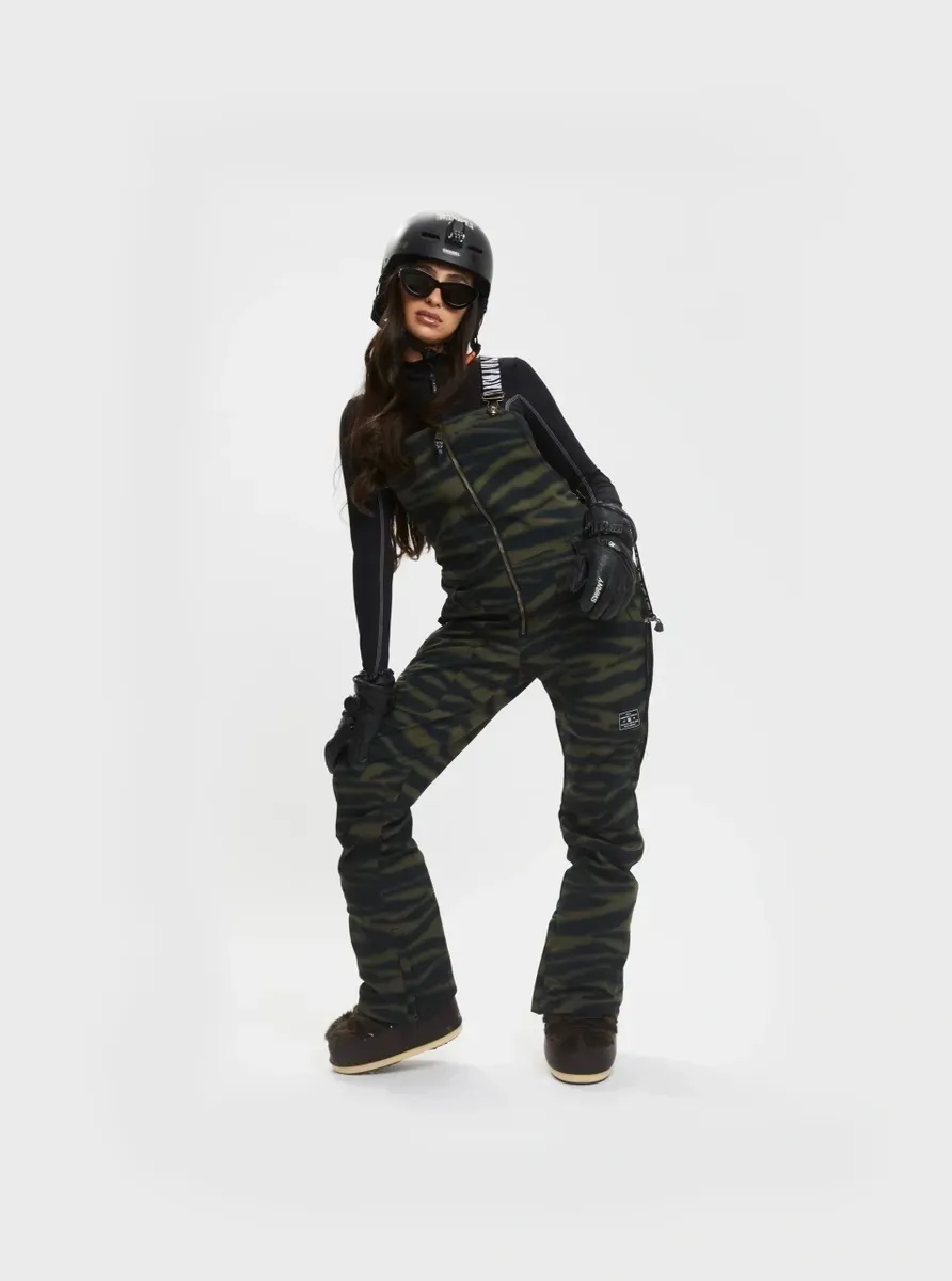 DC Collective Shell Snow Bib Pants Zebra - Size M