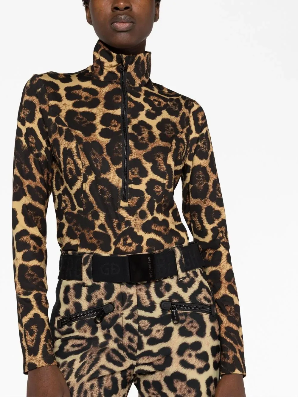GOLDBERGH  <br> LEOPARD-PRINT SKI THERMALS 6/8 <br> RRP $425