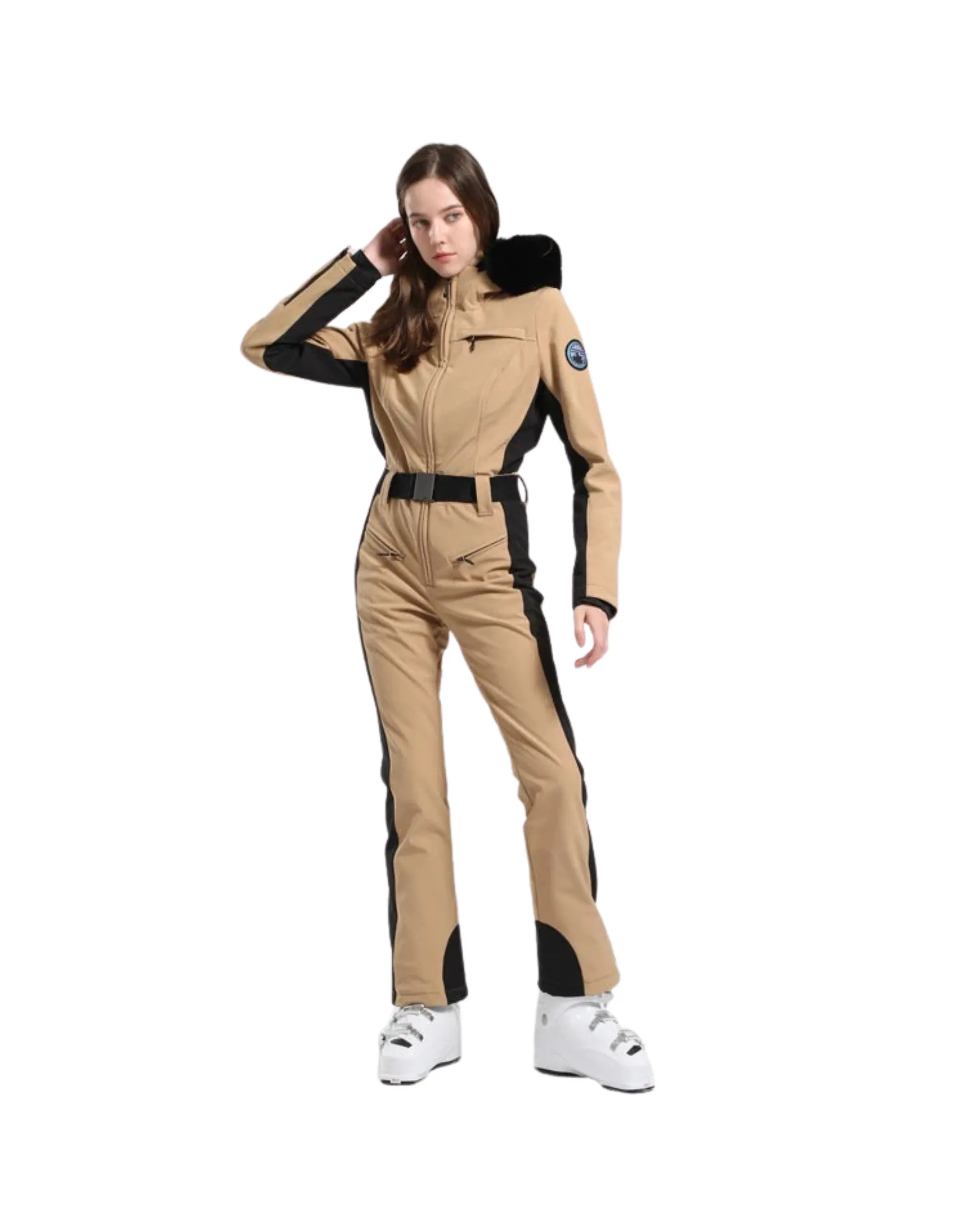 GSOU SNOW <br> PARRY JUMPSUIT FAUX FUR LATTE M <br> RRP $860