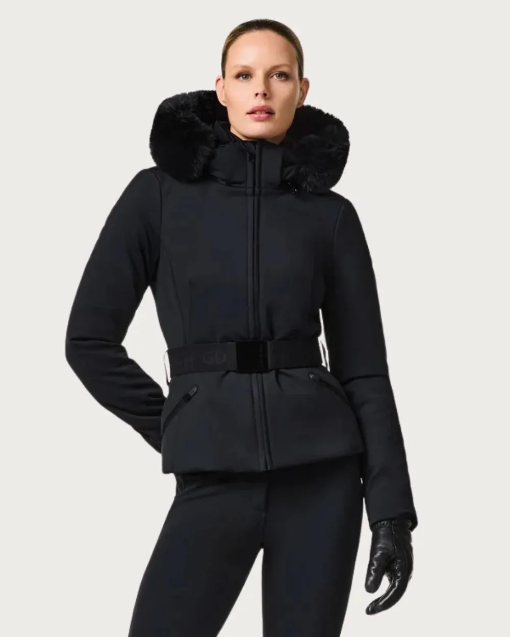 GOLDBERGH <br> HIDA SKI JACKET FAUX BORDER BLACK 6 <br> RRP $1800