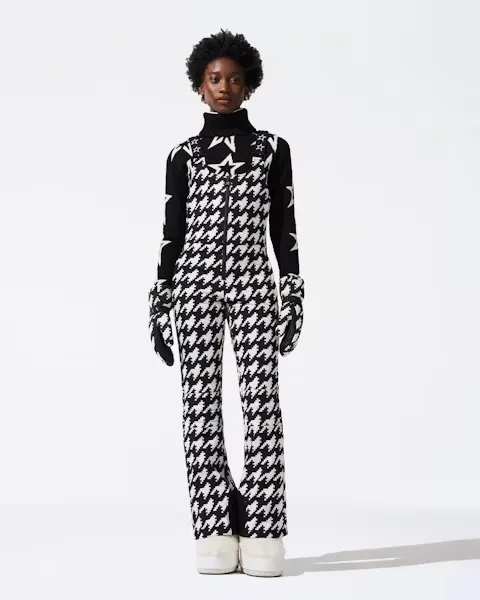 PERFECT MOMENT <br> JG Bib Ski Pant Houndstooth Print Size S <br> RRP $‌1,900.00