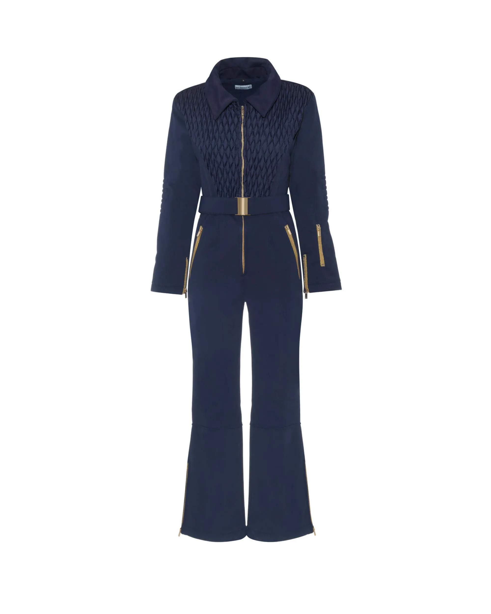 MY SUNDAY SKI <br> ÉLÉGANCE MÉRIBEL NAVY BLUE SKISUIT SIZE 4/6 <br> RRP $1136