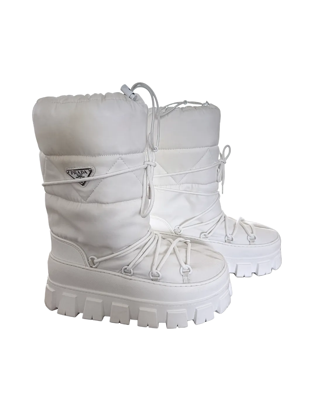 Prada <br> White Snow boots Size 37-39 <br> RRP $2740 