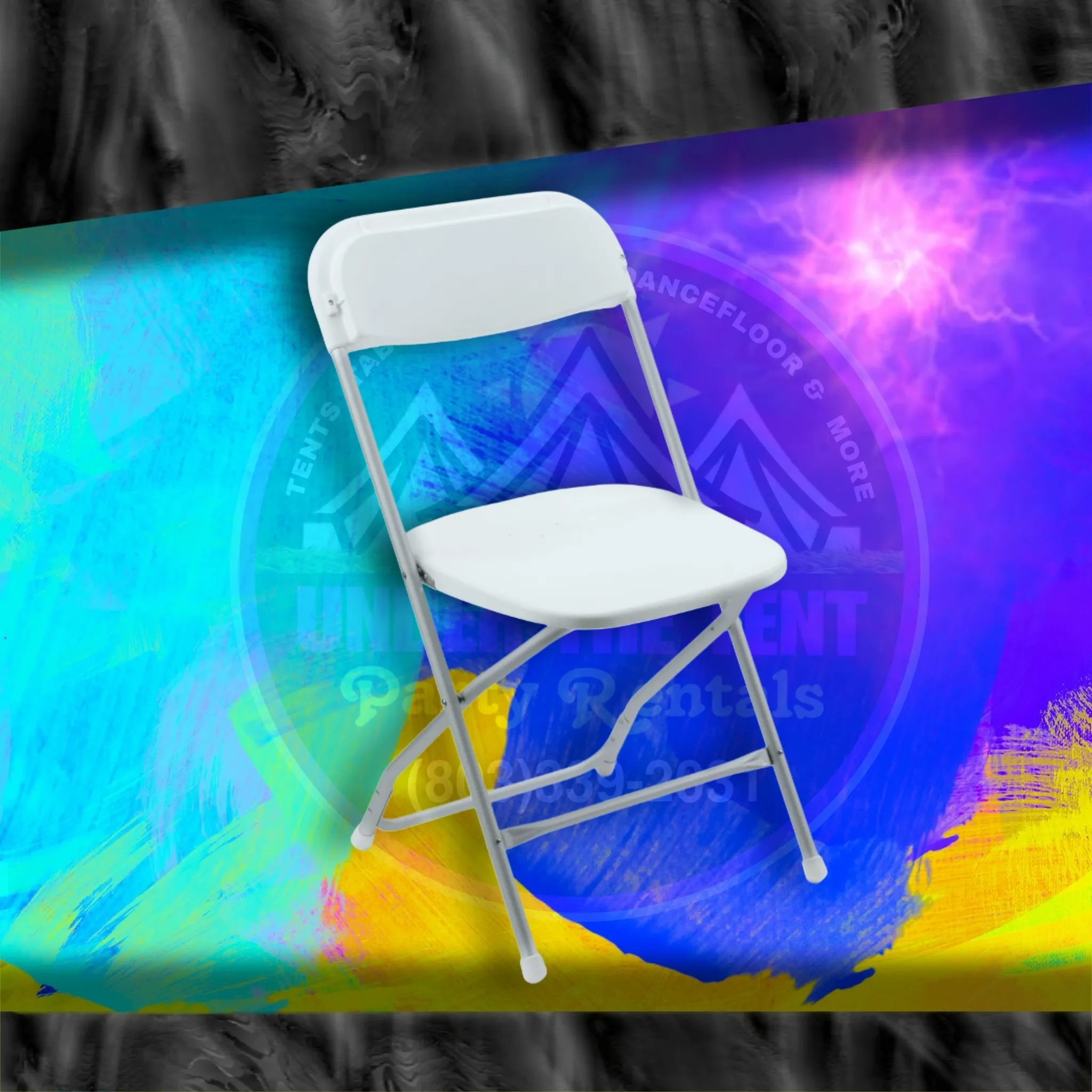 WATERPROOF WHITE CHAIR (WHITE SEAT & BACK REST, ALUMINUM FRAME)
