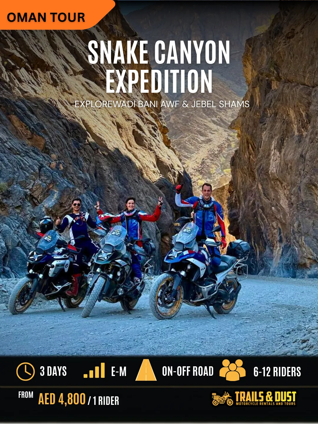 Motorcycle Adventure Tour Snake Canyon (2 Nights)