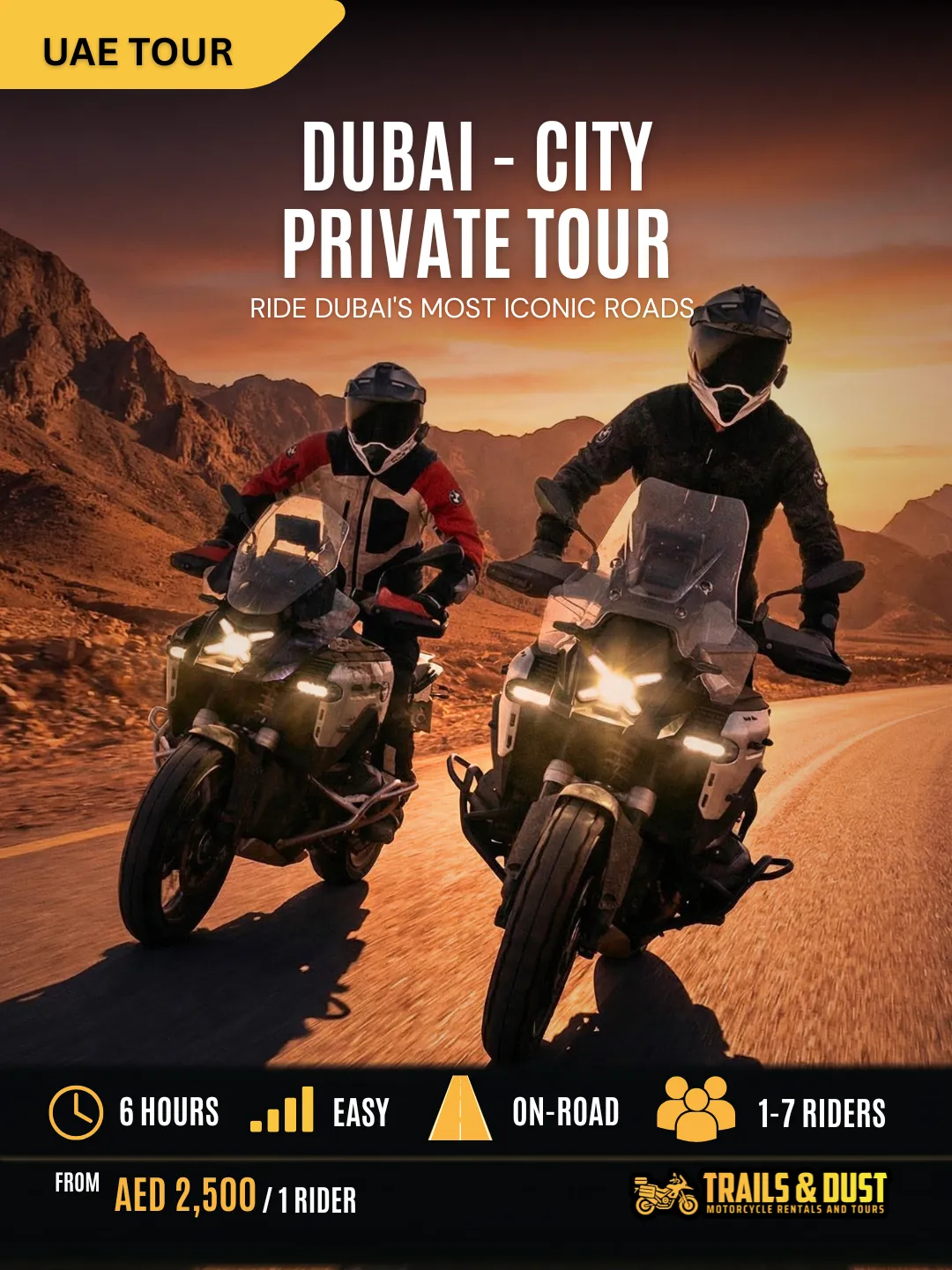 Dubai Motorcycle City Tour | Guided BMW Tour | Trails & Dust