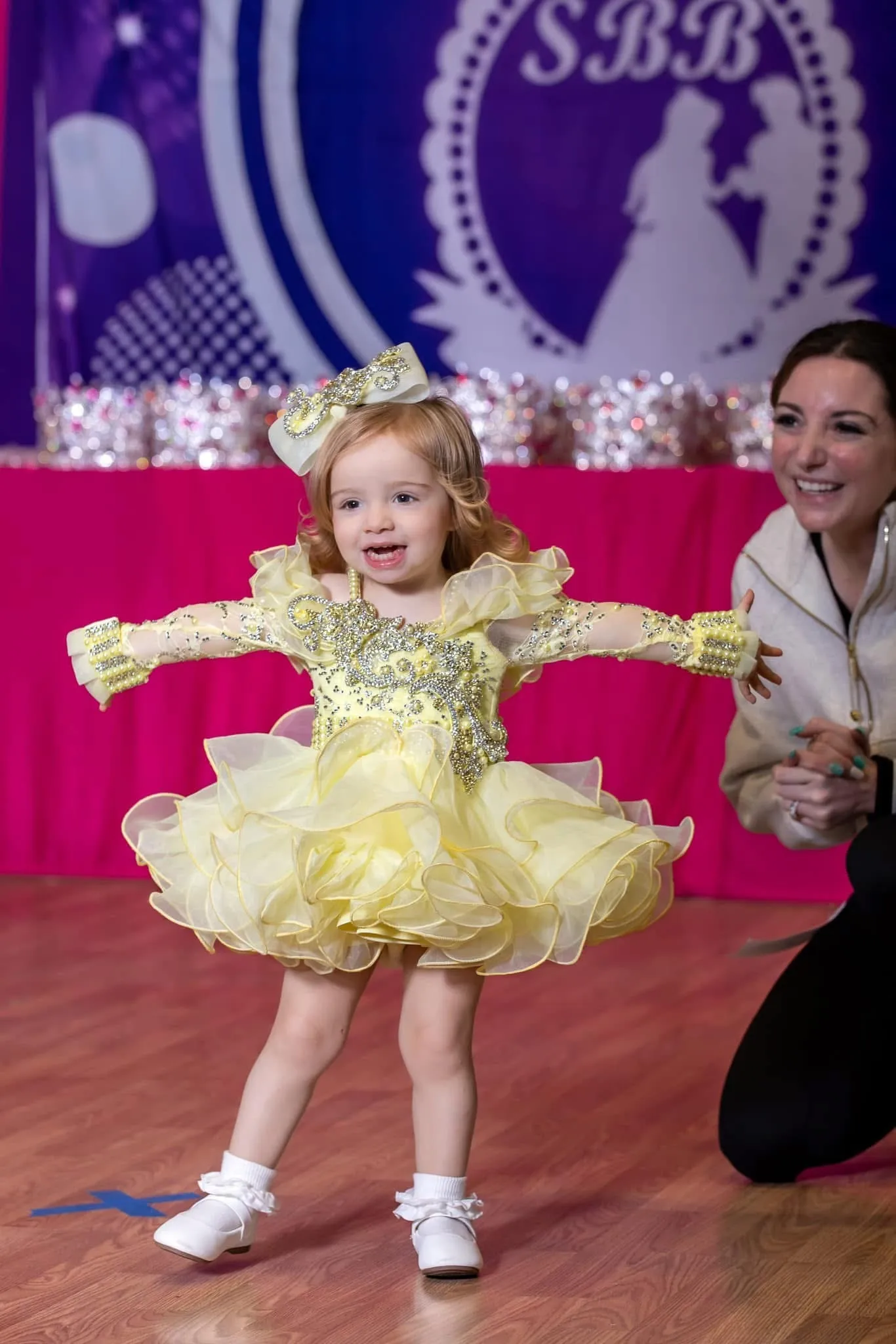 TT-74 12/2 Yellow Toni O Glitz dress