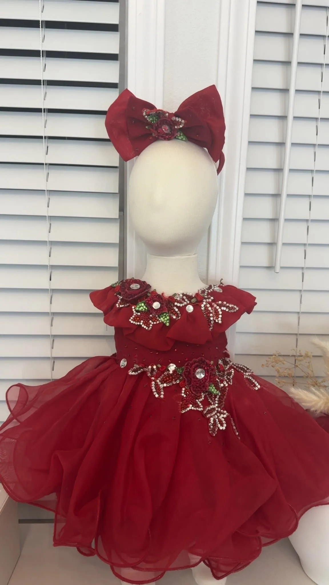 Rosey – Red Glitz Dress (6/12 Months)