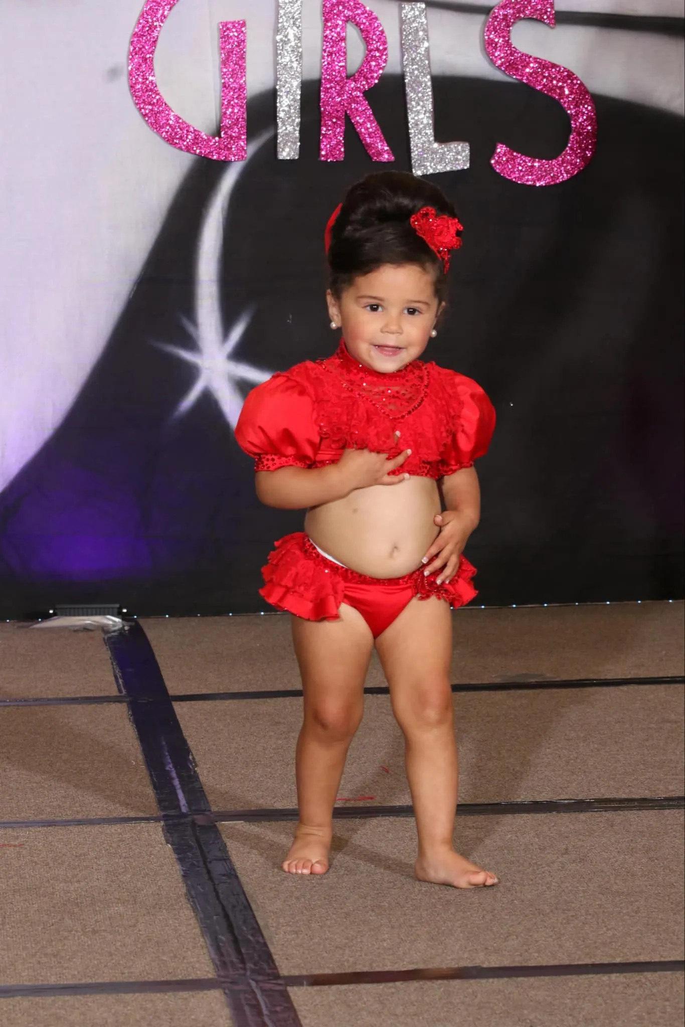 105-A Red Cinderella Glitz swim 18/3-2/4