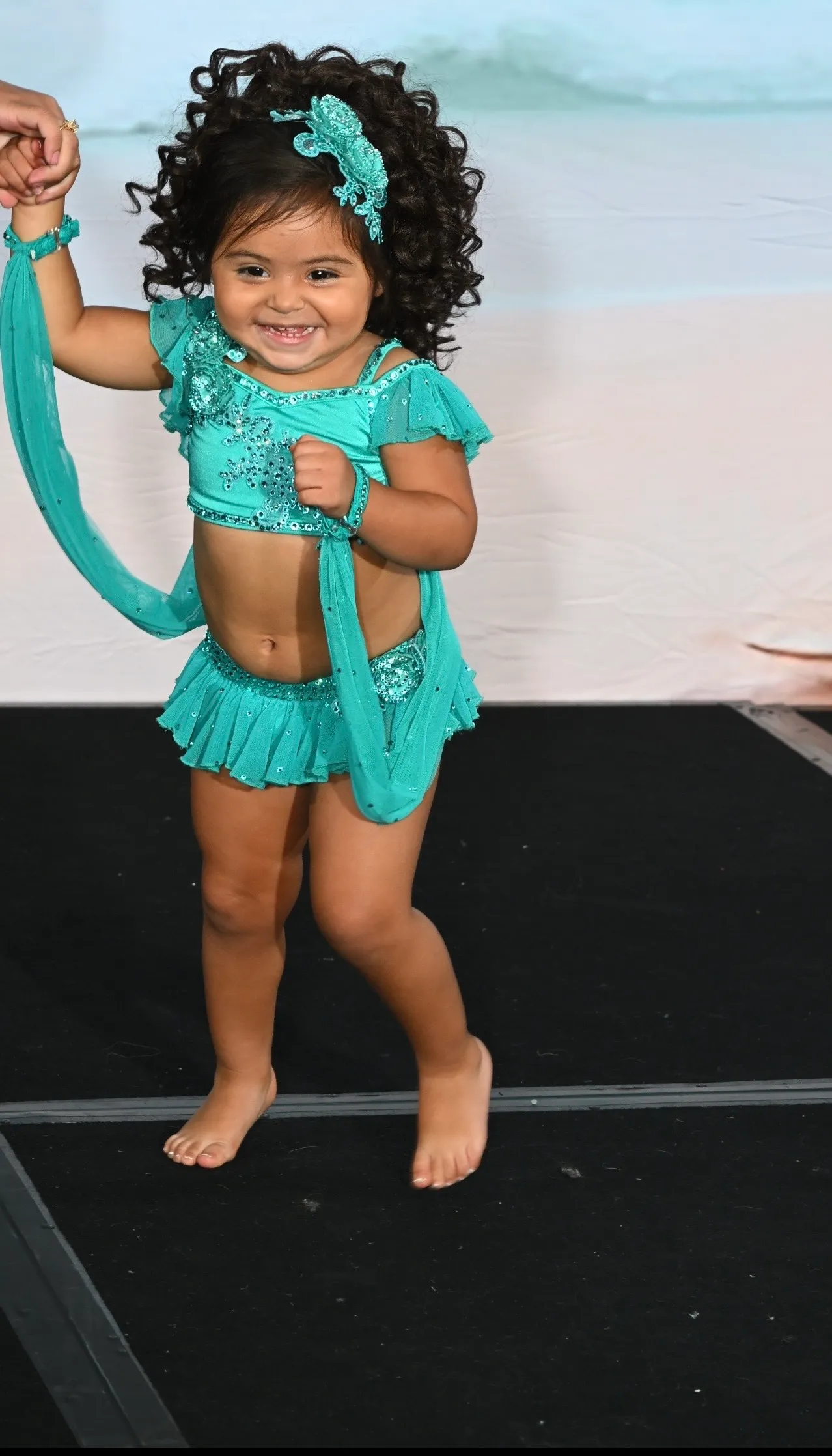 AM- Cinderella Fashion Teal Glitz Swim 12/2- 18/3