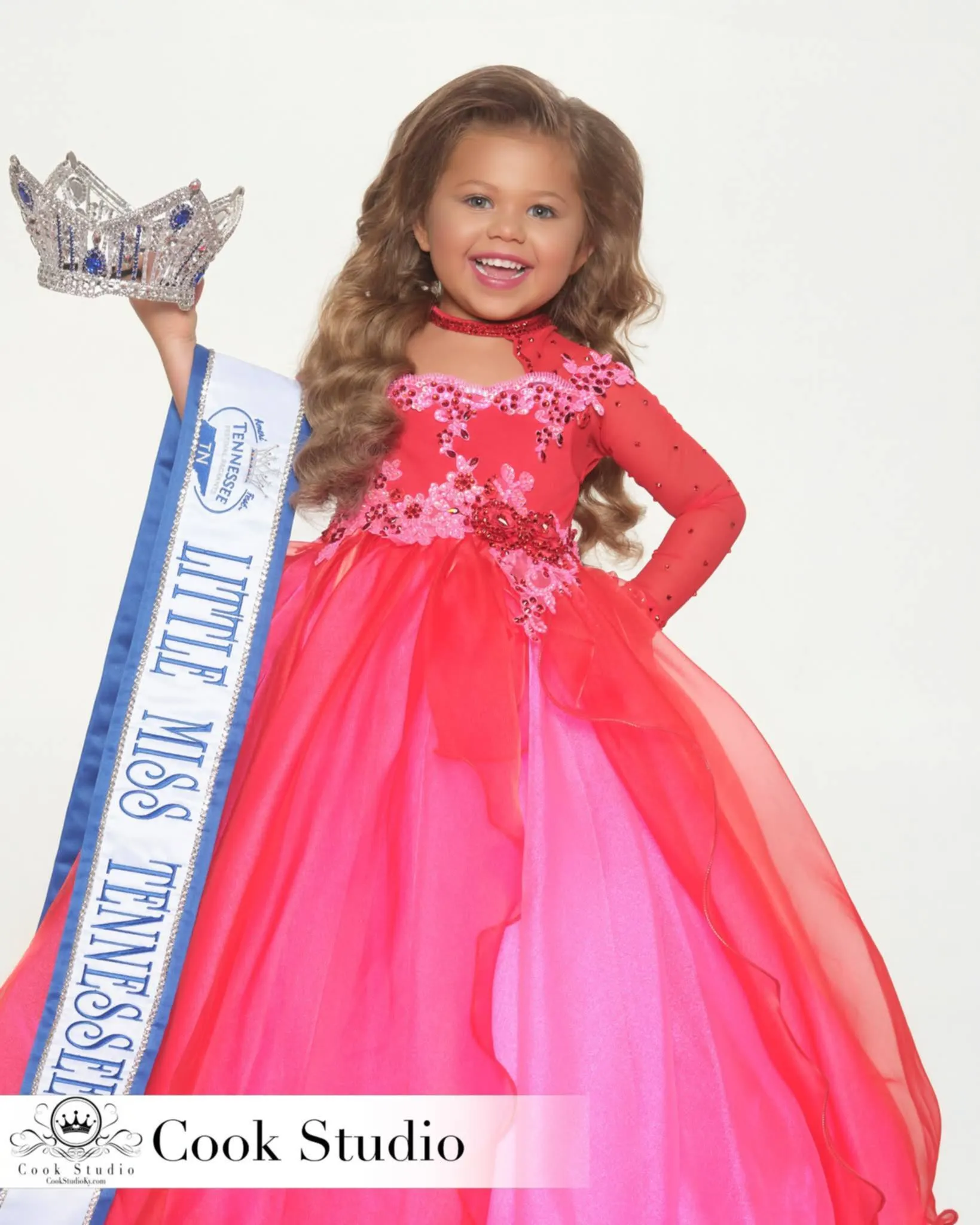 Tt- 5/6 Red glitzy Belle dress- long