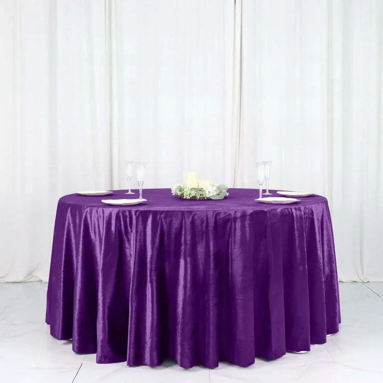 120" Round Tablecloth Poly - Purple