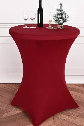 32" Spandex Cocktail Table Covers Burgundy