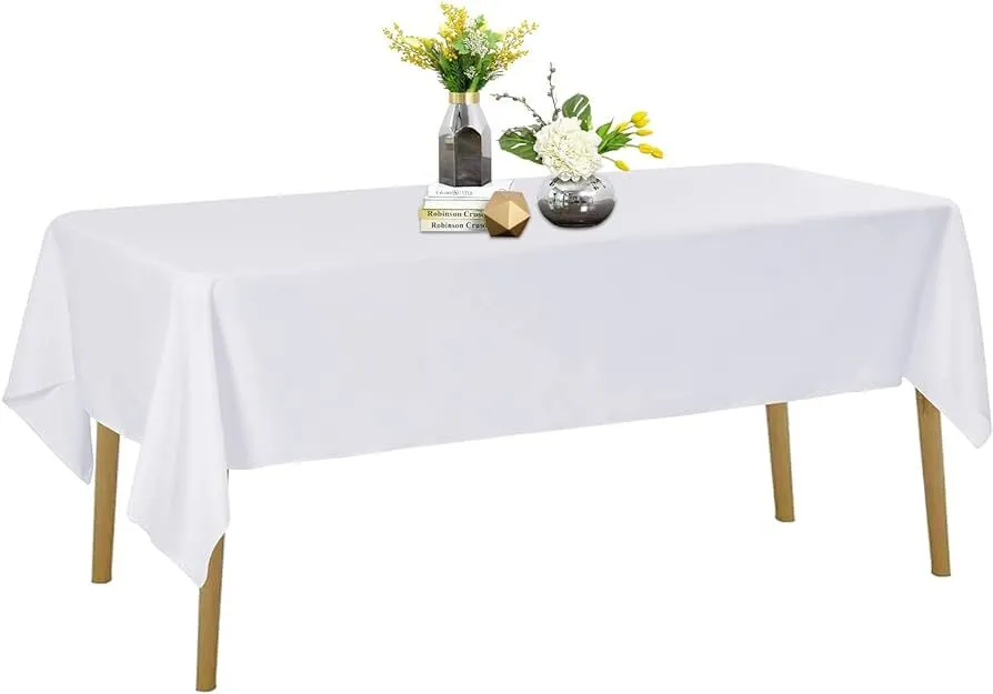 60"X120" Poly White Tablecloth