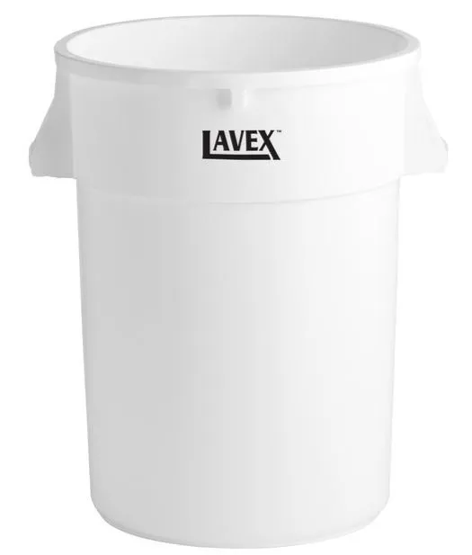 44 Gallon White Round Commercial Trash Can