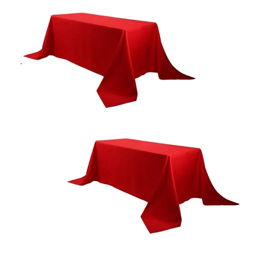 90" x 132" Poly Tablecloth - Holiday Red