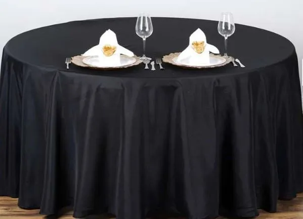 108" Rd Poly Tablecloth (Black)