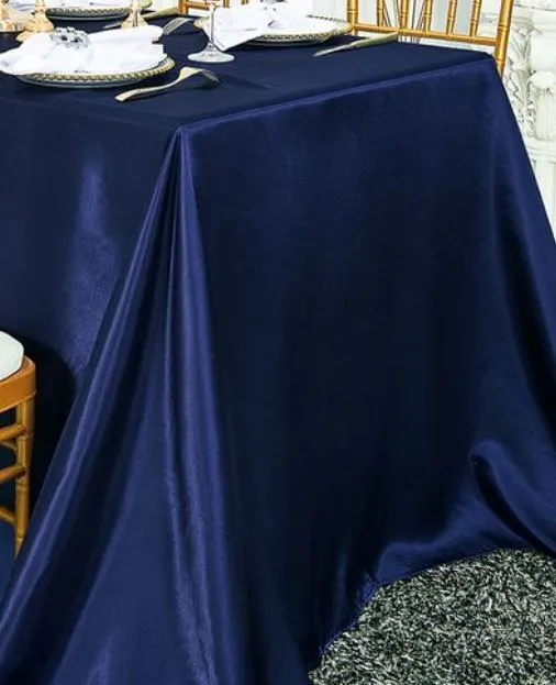 90" x 156" Banquet - Satin Navy
