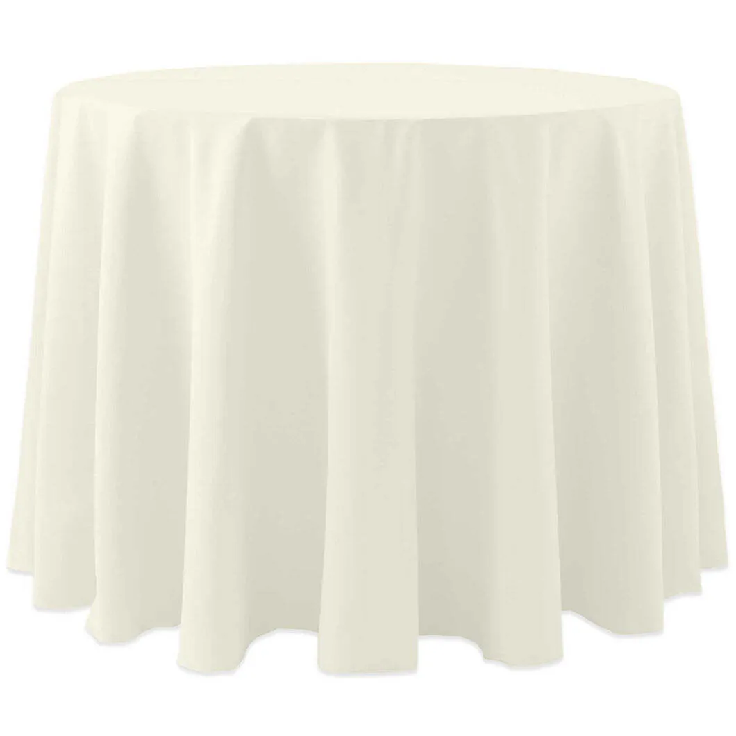 90" Rd Poly Ivory Table cloth
