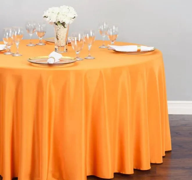 120" Round TableCloth - Orange
