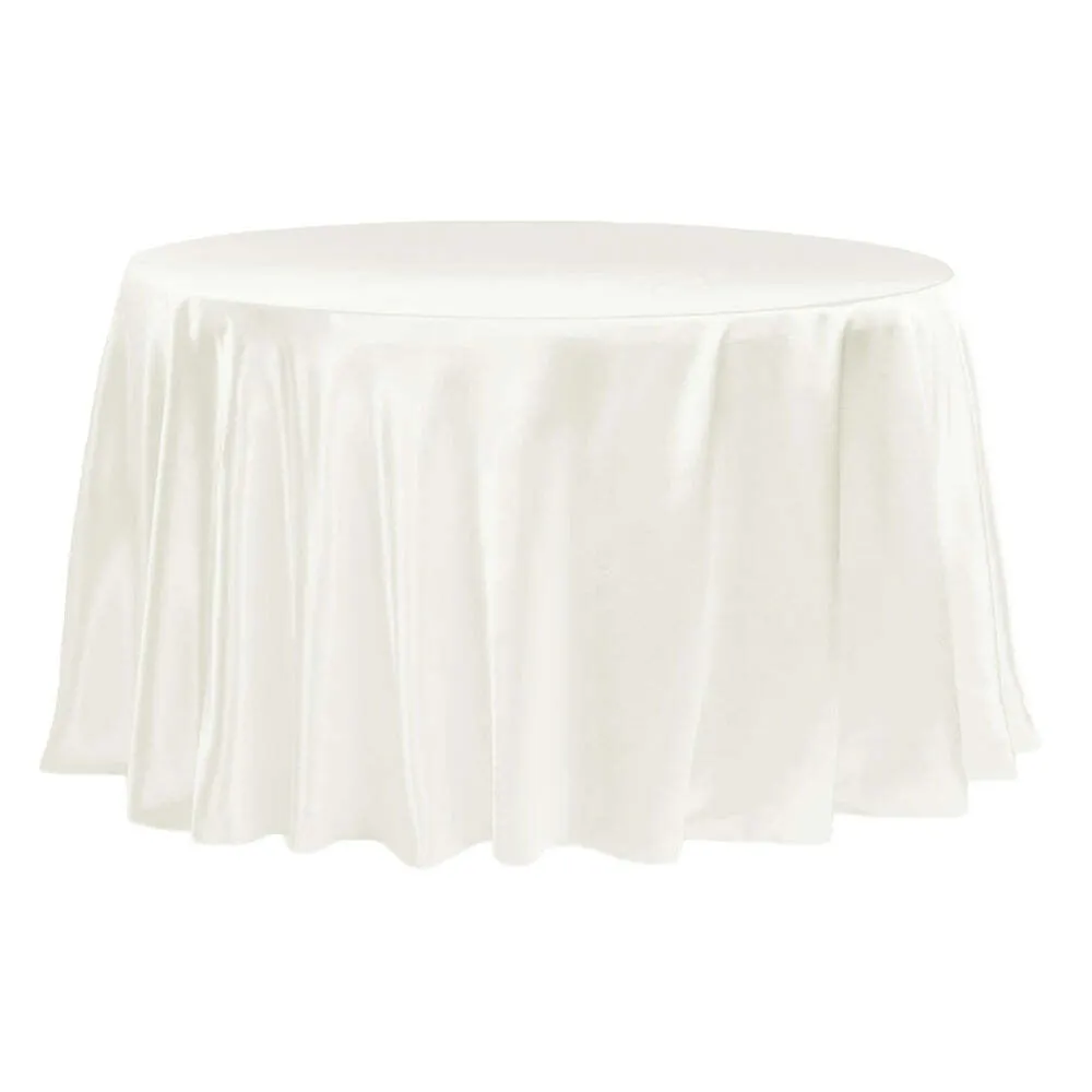 120" Round Tablecloth - Satin Ivory