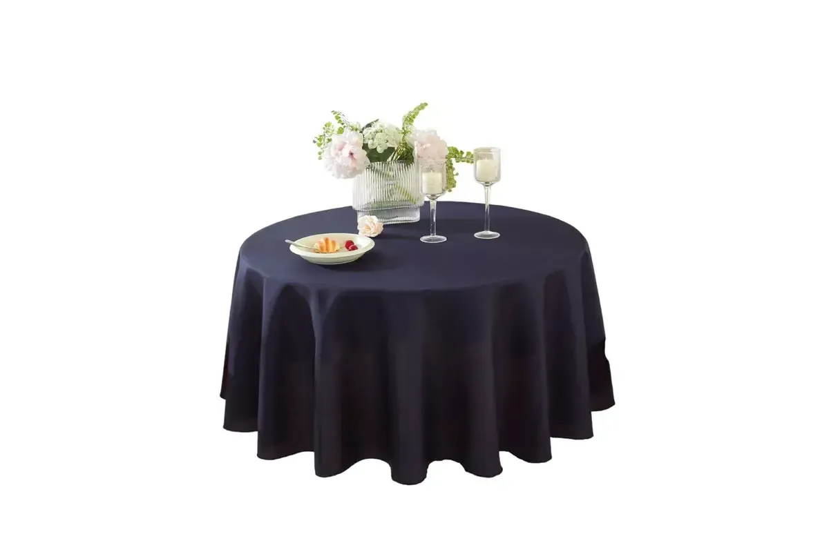 108" Round Poly tablecloth Navy