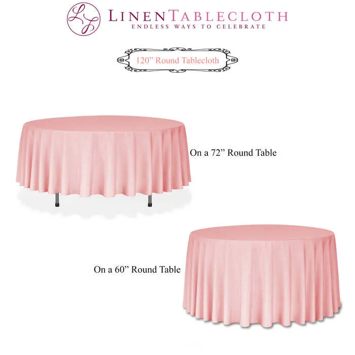 120" Round Poly Tablecloth Pink